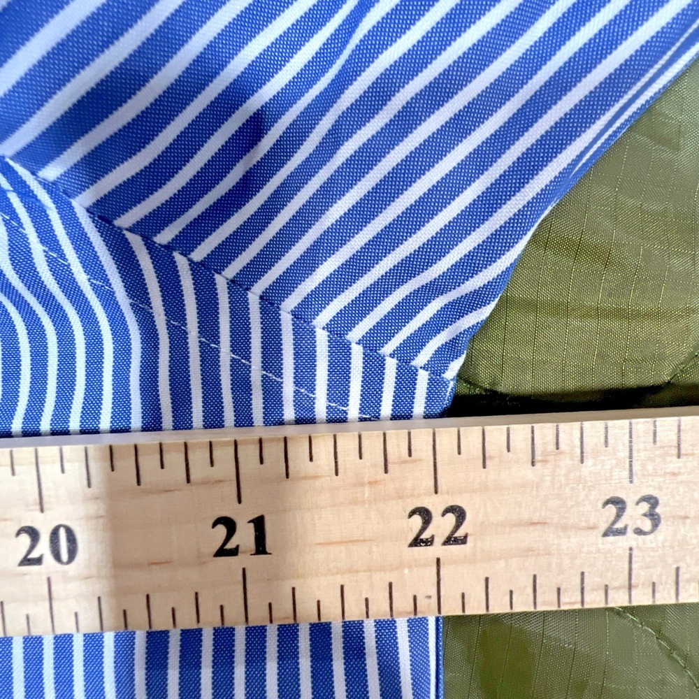 L.L. Bean Mens Wrinkle Resistant Blue & White Striped Button Shirt SZ 15.5-32‎ - Picture 10 of 13